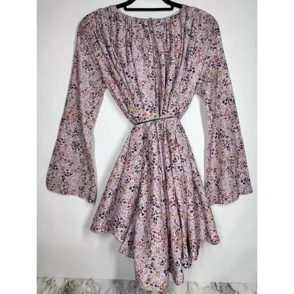 Elliette Tate Silk Ditsy Floral Mini Dress Feminine Romantic Size 6 Fairy - Picture 7 of 10